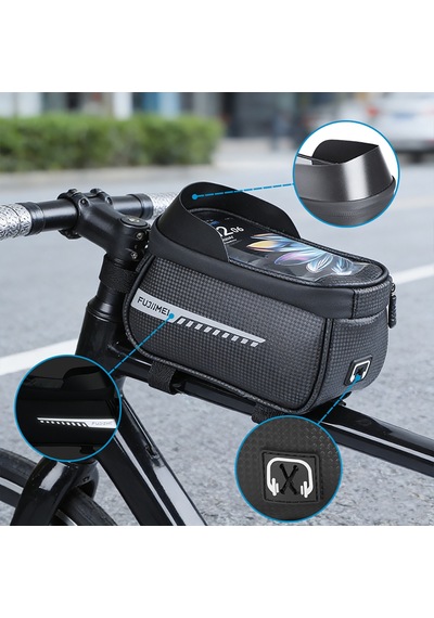 Go Des Gd-hd103 Telefonluklu Su Geçirmez Bisiklet Çantası 1.5 Litre Siyah