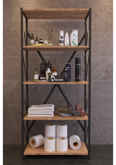Morpanya Moni Metal Banyo Rafı Ünite 5 Raflı Banyo Düzenleyici Raf Havlu Rafı Havluluk 150 Cm