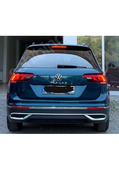 Vw Tiguan 2021+egzoz Krom Çerçevesi 3 Parça Paslanmaz