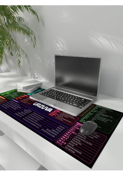 Mouse Pad Excel Kısayol Tuşları Mousepad Dikişli Kenar