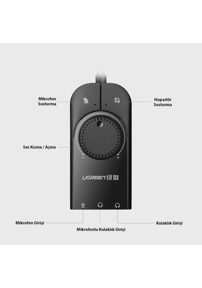 Ugreen Harici Usb Ses Kartı, 15 Cm