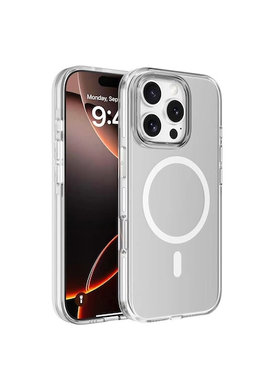 Apple  Uyumlu iPhone 16 Pro Max Kılıf Magsafe Şarj Özellikli Kamera Korumalı Zore Kripto Kapak-şeffaf Şeffaf