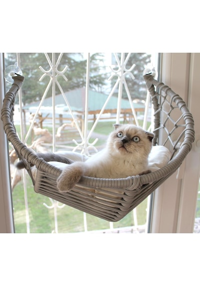 Homedora Harold Kedi Cam Yatağı & Cam Askılı Vantuzlu Kedi Yatağı