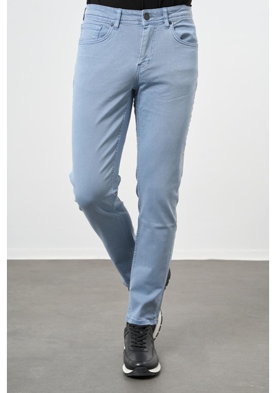 İmza Koyu Turkuaz Düz Gabardin Pamuklu 5 Cep Slim Fit Casual Pantolon 1003245318 Koyu Turkuaz