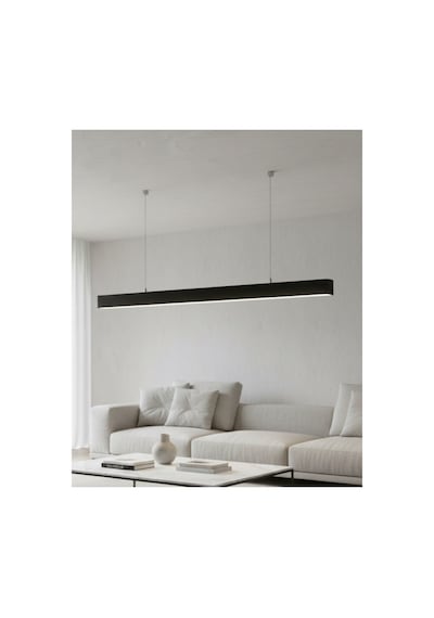100cm Dekoratif Siyah Alüminyum Kasa Lineer Sarkıt Led Armatür - 3000k Gün Işığı .
