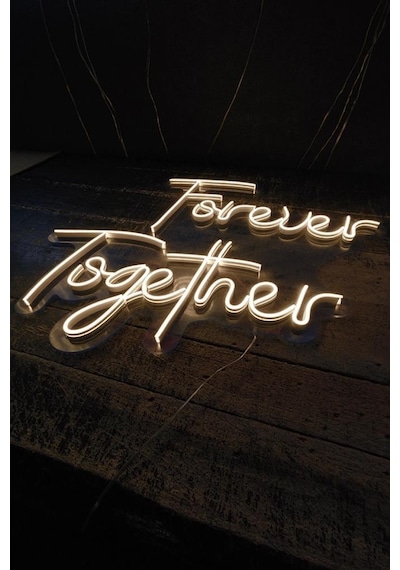 Forever Together - Led Dekoratif Duvar Aydınlatması Neon Duvar Yazısı Sihirli Led Mesajlar