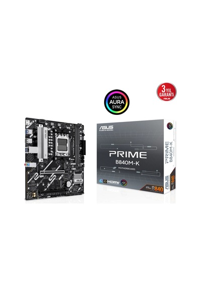 Asus Prıme B840m-k, 8000mhz, 2xddr5, 2x M.2, Hdmı, Am5 Soket Anakart
