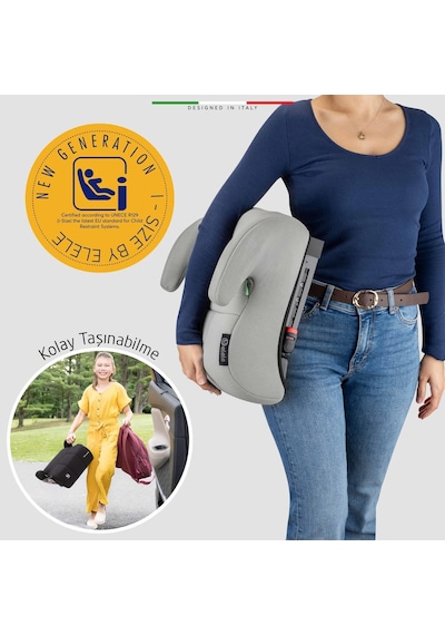 Elele Robustofix I-size Yükseltici Oto Koltuğu İsofix 125-150 Cm 15-36 Kg Gri