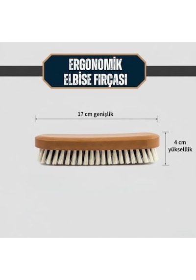 Ergonomik Ahşap Elbise Fırçası Tüy, Toz Ve Kir Temizleyici Doğal Kıllı Kıyafet Fırçası