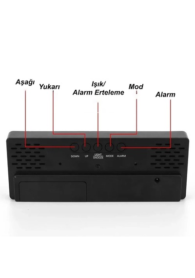 Led Dijital Masa Saati Aynalı Termometre Alarm Ses Kontrolü