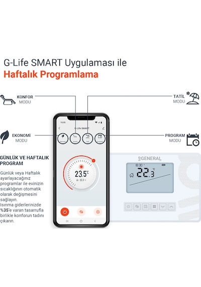 General Mitra Ht300s Smart Kablosuz Akıllı Tuya Oda Termostatı