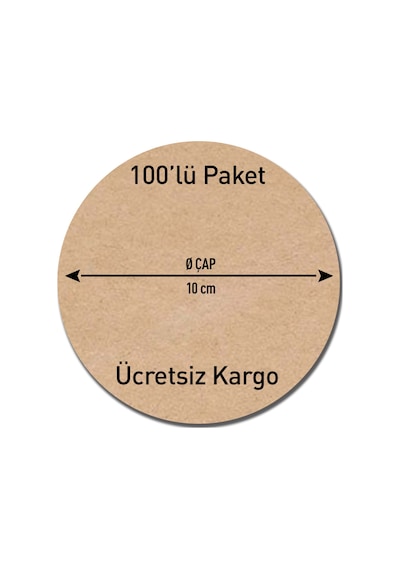 10 Cm Çap 3 Mm Ham Mdf 100'Lü Paket Bardak Altlığı