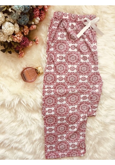 Cepsiz Pamuklu Yazlık Kadın Pijama Altı B15 Pembe