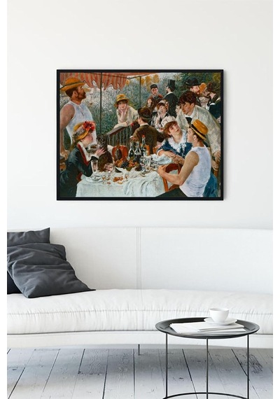 Pster13109 Renoir - Tekne Gezisinde Öğle Yemeği Sanatsal Çerçeveli Tablo 30 X 40cm