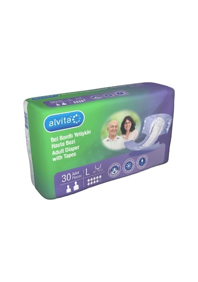 Alvita Belbantlı Yetişkin Hasta Bezi Büyük Boy L 30'Lu