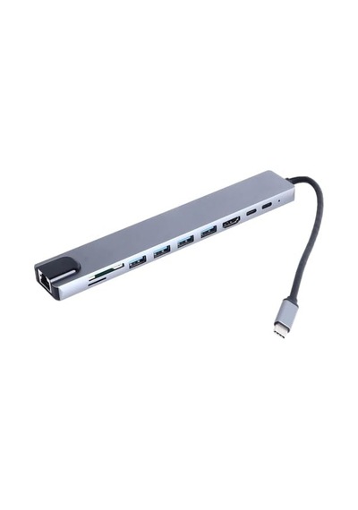 Type C Hub, 10 İn 1 4 Adet 3.0 Usb Çoklayıcı,4k Hdmi Bağlantısı,sd Tf Kart Okuyucu,rj45 Ethernet,2 Adet Usb C Pc Bağlantı Girişli Adaptörü İle Uyumlu Zr795