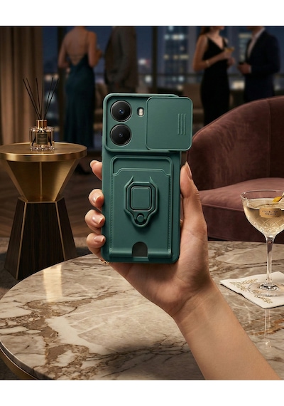 Poco X7 Pro İçin Uyumlu Boyun Askılı Yüzüklü Stand Olabilen Telefon Kılıfı