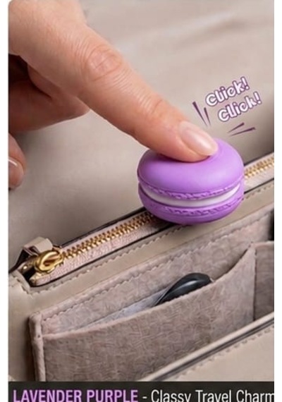 Macaron Clicker Charm Anahtarlık Lila