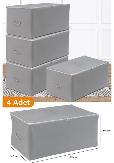 Serstil 4 Adet - Orta Boy Antrasit Hurç 63 X 40 X 34 Cm Gri
