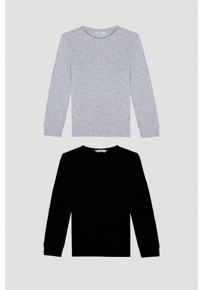 Penti Unisex Uzun Kollu 2 Li Çok Renkli T-shirt Çok Renkli