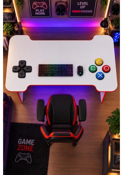 Profesyonel Rgb Ledli Oyuncu Masası 140 75 75 Cm Bilgisayar Masası Gamer Çalışma Masası Beyaz Profesyonel Rgb Ledli Oyuncu Masası 140 75 75 Cm Bilgisayar Masası Gamer Çalışma Masası Beyaz