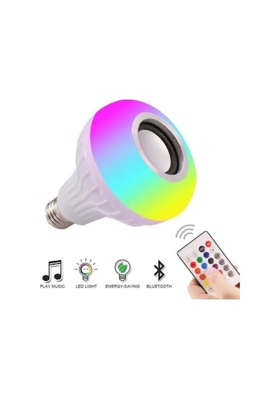 Wn-1156 Rgb Led Lamba Duya Takılan Bluetooth Hoparlör Uzaktan Kumandalı 3w Speaker 5w Led Aydınlatma