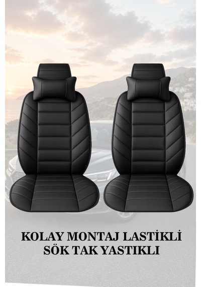 Dacia Lodgy 2017 Uyumlu Lüks Premium Siyah Renk 2 Adet Minder Ve Yastık