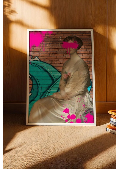 Klasik Portre Graffiti Çerçeveli Tablo Ofis Ve Ev İçin Modern Tasarım Altered Art