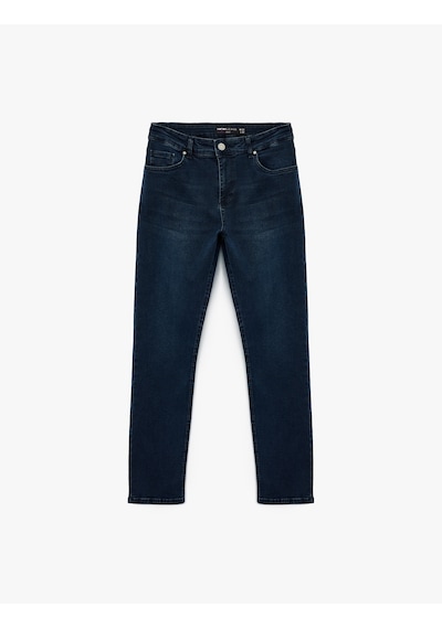 Koton Normal Bel Pamuklu Slim Fit Jean Pantolon - Brad Jean Koyu İndigo 7wam40077nd