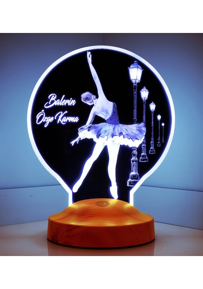 Balerin Hediyesi Kişiye Özel Isimli Bale Led Lamba