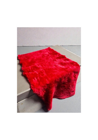 Kırmızı Samur Suni Kürk Peluş Kumaş 50x150 Cm Orta Tüylü Yumuşak Kumaş Kırmızı Kırmızı