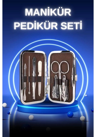 Manikür Pedikür Seti 7 Parça Tırnak Mantarı Tırnak Batığı Temizleme Taşınabilir Çanta