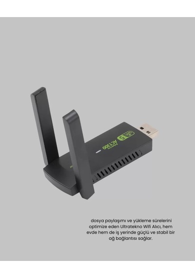 Home Ultratekno Dual Band Wifi Adaptör 1200 Mbps, Usb 3.0, Çift Antenli, Geniş Kapsama Alanı Ve Yü