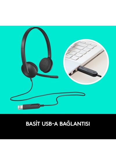 Logitech H340 981-000475 Kablolu Mikrofonlu Kulak Üstü Kulaklık
