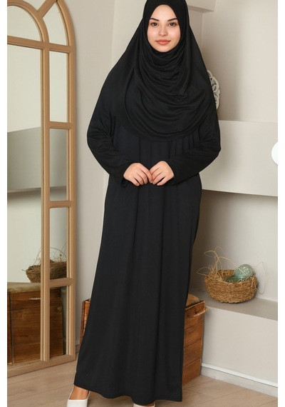 Unika Boutique Tek Parça Elbise Namazlık Siyah