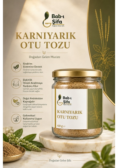 Bab-ı Şifa Karnıyarık Otu Tozu 60g Doğal Lif Kaynağı Katkısız & Saf