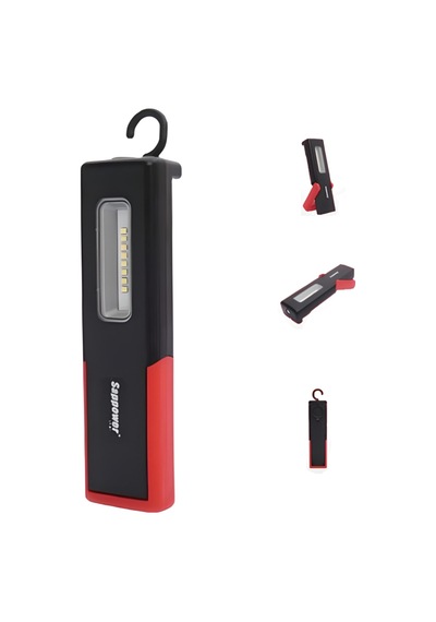 Sappower Şarjlı Led Fener Mıknatıslı F-01 Kırmızı - Siyah