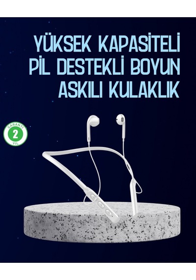 Usb Şarjlı Uzun Ömürlü Boyun Askılı Bluetooth Kulaklık 1
