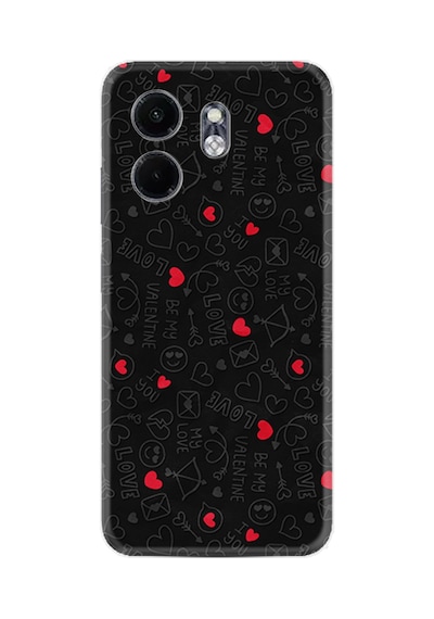 Infinix Smart 9 Kılıf Boutique Baskılı Resimli Siyah Kalp Ve Ok Pcode -064