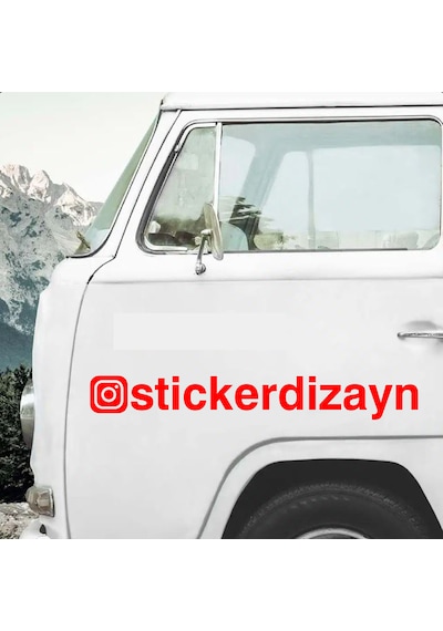 İnstagram Kişiye Özel Sosyal Medya Instagram Araba Oto Motosiklet Sticker 00926 25 Cm