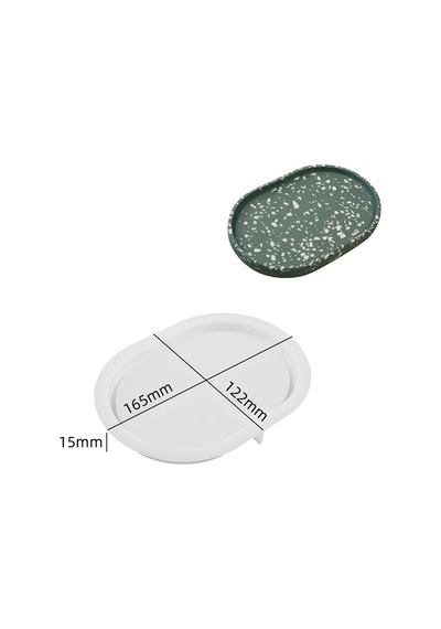 Oval Tabak Silikon Kalıp Alçı Ve Çimento Döküm Kalıbı 1. Kalite Kolay Çıkarma 1 Adet 165mm 122mm