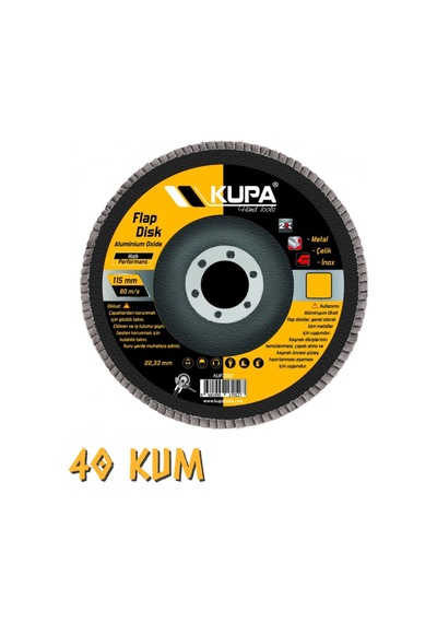Kuppa Flap Disk Zımpara A40 Kum 2 Adet 115 Mm