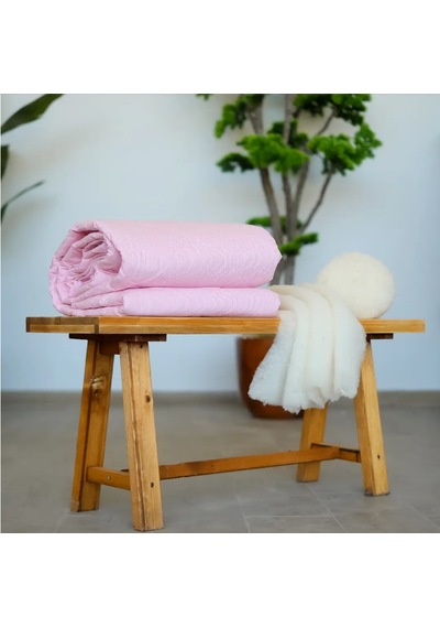Özyurtlar Home %100 Merinos Kuzu Yün Pike Battal Boy 220x240 Pembe