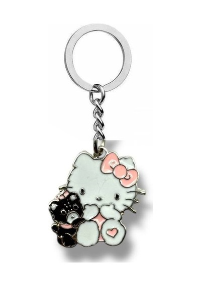 Ayıcıklı Hello Kitty Figürlü Anahtarlık Tatlı Ve Sevimli Metal Aksesuar