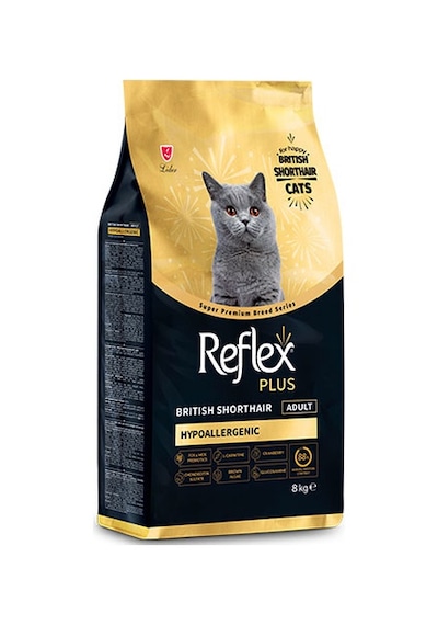 Reflex Plus Hypoallergenic British Shorthair Yetişkin Kedi Maması 8 KG