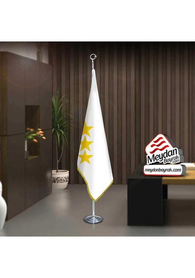 Ak Hun İmp. Bayrağı-17 Eski Türk Devleti-ofis-toplantı Odaları -direkli -saçaklı Makam Bayrağı 1