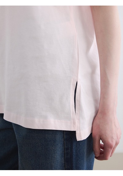 Lcw Modest Pembe Baskılı %100 Pamuklu Kadın Tişört