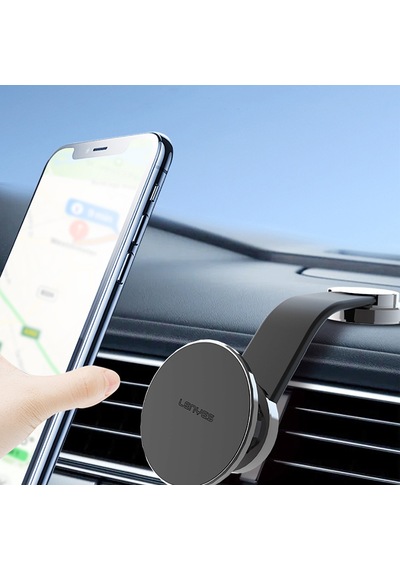 Lenyes Cr171 Magnetik Magsafe Uyumlu Bükülebilen Eğimi Ve Düz Zemin Araç Telefon Tutucu Siyah