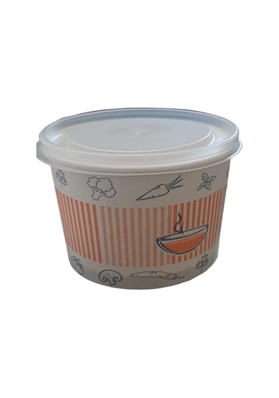 Karton Çorba Kasesi Kapaklı 16oz 25 Adet Diğer
