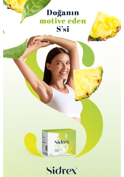 Sidrex Slm-x Bromelain Cla ve Yeşil Çay Eki İçeren Takviye Edici Gıda 30 Saşe